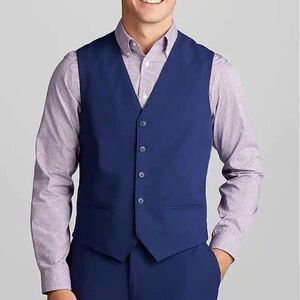 NWT Jos A Bank 1905 Size M Suit Separate Vest 100% Wool Bright Blue C080660
